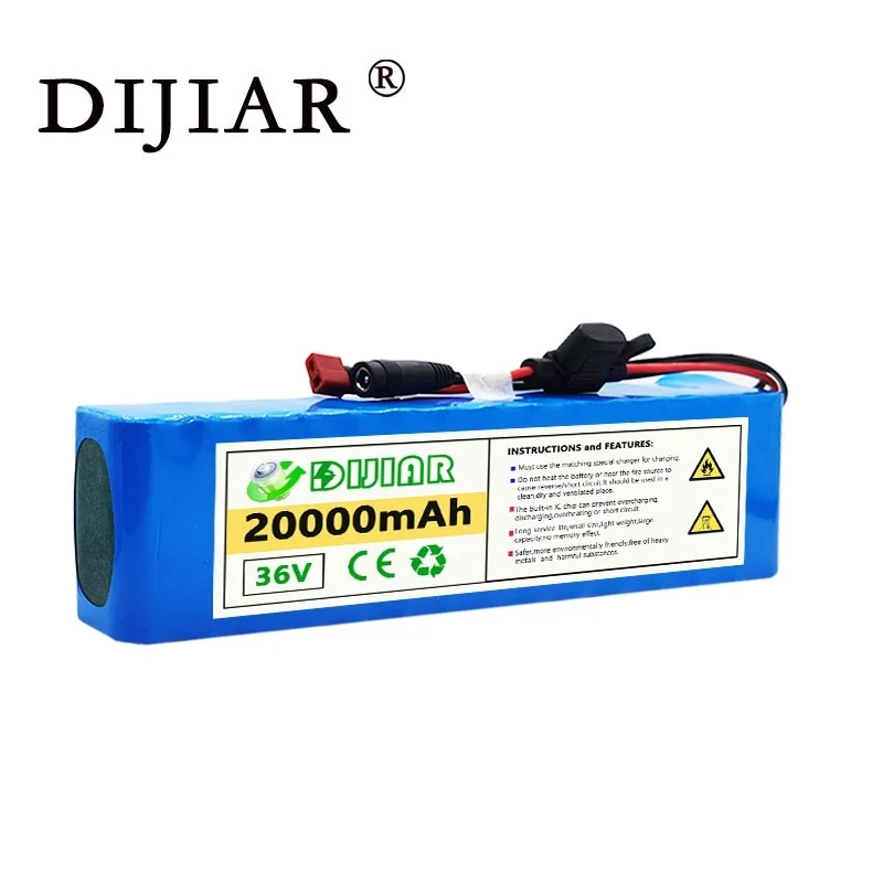 DiJiar 36V20ah large capacity 10S3P electric vehicle battery pack 18650 500W power motorcycle scooter with fuse | Электроника