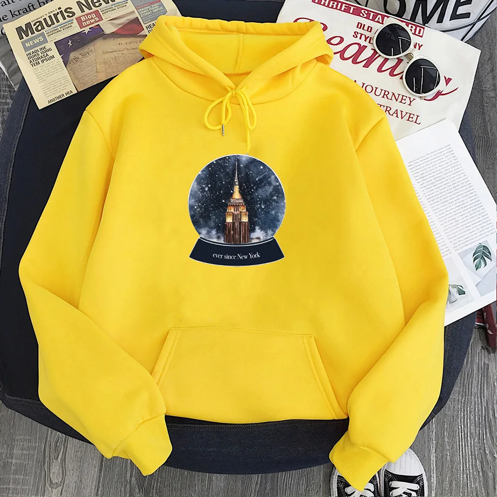 

Ever Since New York Sweatshirt Plus Size Sweatshirt Streetwear Kawaii 2021 Women Vintage Styles Gothic Snow Globe Hoodie
