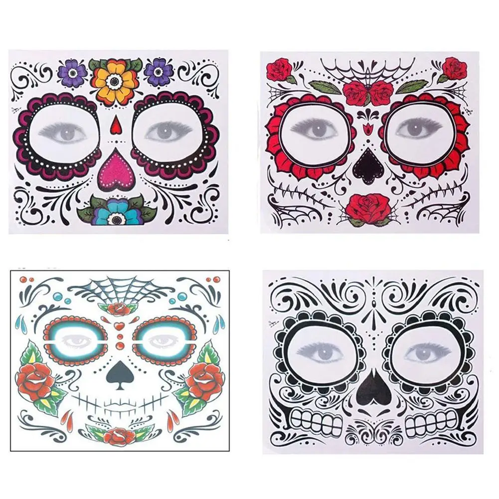 Временная татуировка для лица на Хэллоуин водостойкая специальная наклейка