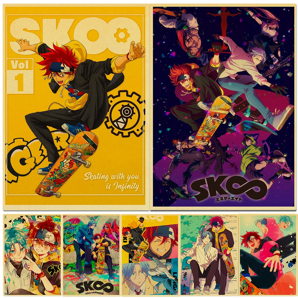 

Vintage SK8 The Infinity Japanese anime Posters HD Poster Kraft Paper Home Decor Study Bedroom Bar Cafe Wall Paintings