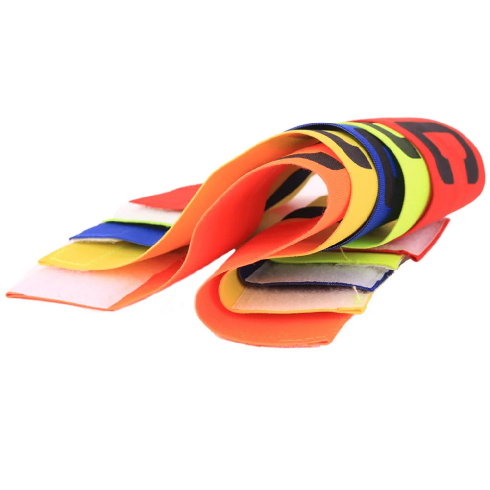 

5 Pcs Football Soccer Elastic Captain Armband Adjustable Soccer Rugby Basketball Player Bands 5 Colors
