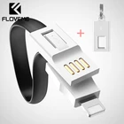 Мини-брелок FLOVEME, кабель Micro USB Type-C с подсветкой, зарядный кабель для iPhone, Samsung, портативный кабель USB Type-C USB-C, аксессуар