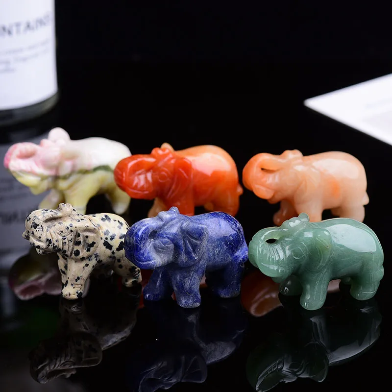 

1 шт. натуральный Красочный Слон, скалы, минеральный образец, хрустальные изделия, товары для дома на удачу, домашний декор фэн-шуй