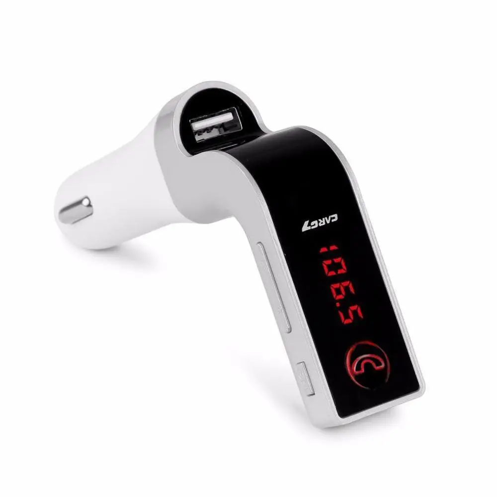 Серебристый 4-в-1 громкой связи USB карты памяти Поддержка Зарядное устройство комплект беспроводной связи bluetooth для автомобиля ЖК-дисплей Hands-Free FM передатчик MP3 музыка авто аксессуары - Цвет: Серебристый
