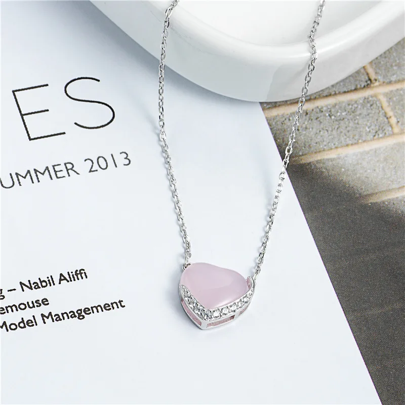 Женское ожерелье из серебра 925 пробы с фианитом|Ожерелья| |