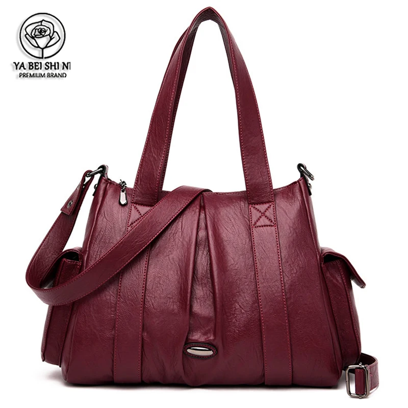 Женские кожаные сумки 2021 шопперы для женщин Винтажная сумка на плечо роскошные