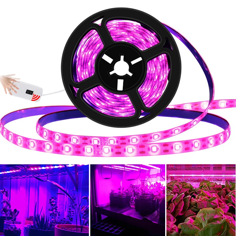 

LED Phyto lamp USB Grow Light Strip 2835 1m 2m 3m Hand sweep Plant fill light for Seed Plants Flowers Greenhouses led lamp Tape
