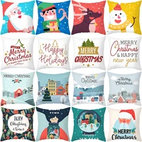 cartoon print christmas series decorative pillowcase cushions for sofa polyester cotton pillowcover decorative