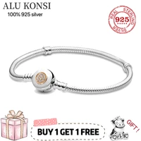 hot sale 100 real 925 sterling silver pan bracelet for women fit original design snake charms bangle diy high quality jewelry