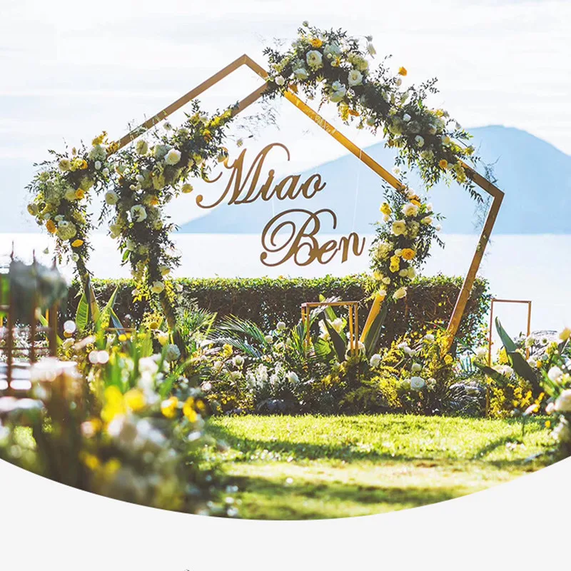 Pentagon Arch Frame Metal Square Wedding Base Pole Stand Display Set Prom Garden Flowers Decoration Party decoration Suppli | Дом и сад
