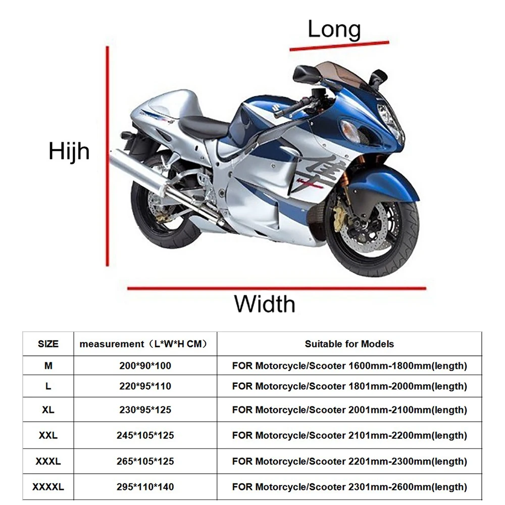 190T универсальные водонепроницаемые мотоциклетные Чехлы для помещений и улицы