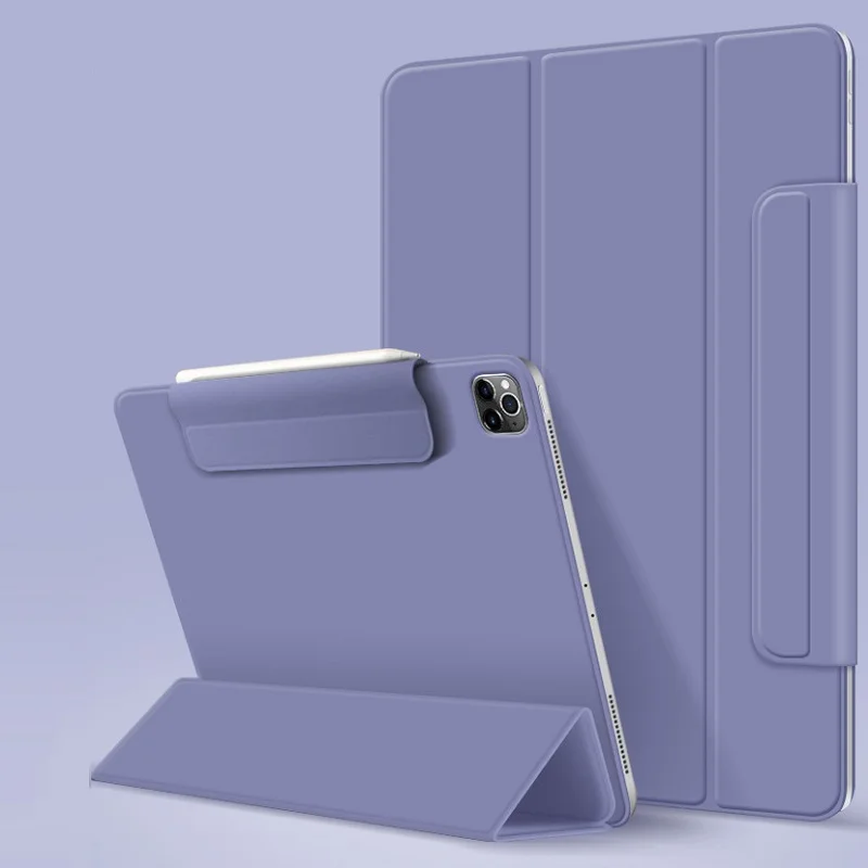 

For iPad Pro 11 12.9 2020 2021 Mini 6 All-inclusive Tablet Leather Case Magnetic Trifold Stand Protection Cover With Pen Slot