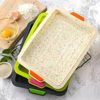 rectangle non stick cake bread silicone baking tray pan mold diy bakeware tool