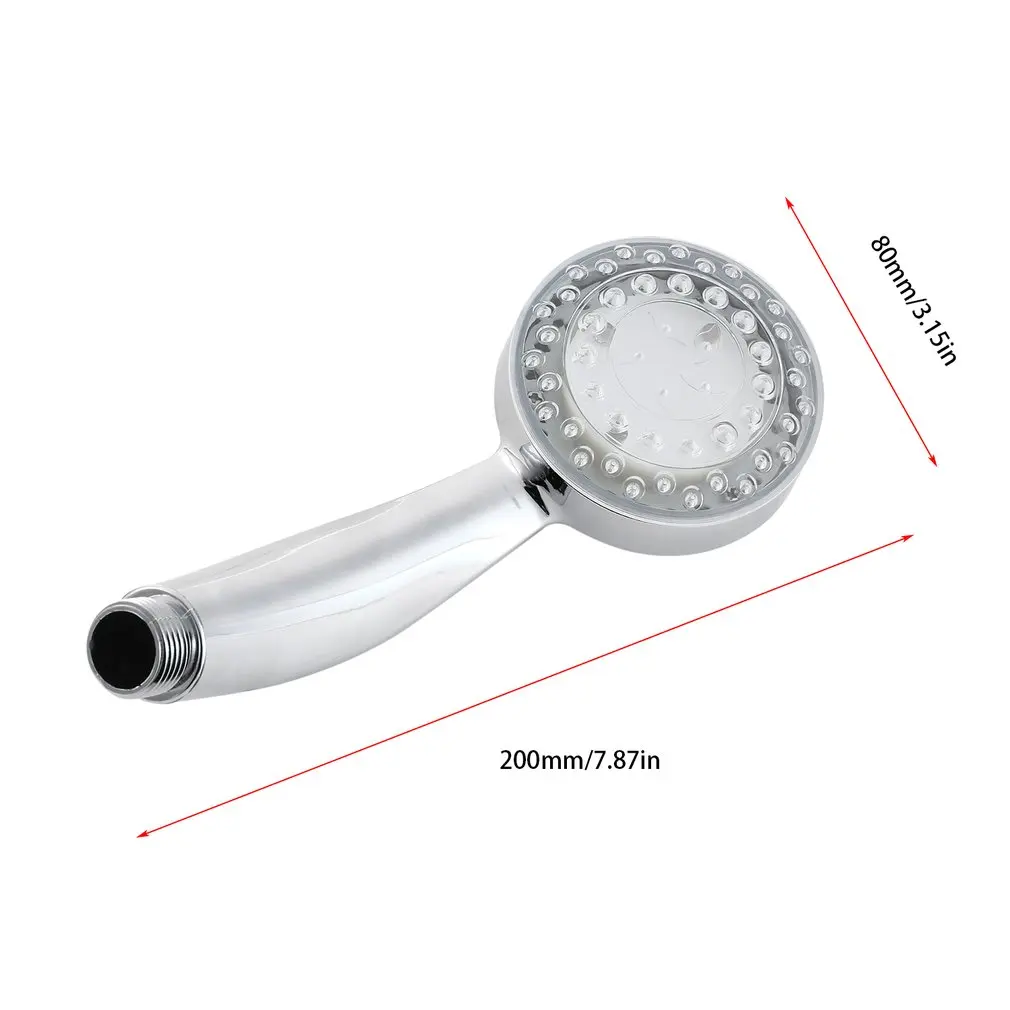 Цветной круглый светодиодный душ без батареи ручной датчик температуры для дома