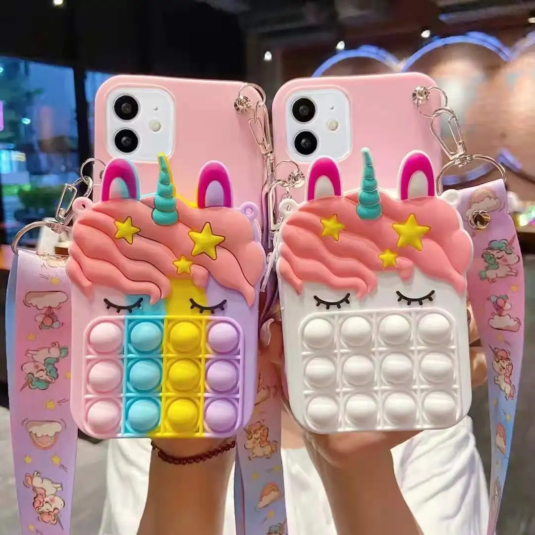 Милый мультяшный Кошелек для монет с лошадью сумки Xiaomi Mi A1 A2 A3 CC9 Mix 4 Pocophone F2 X3 X4 M2 M3