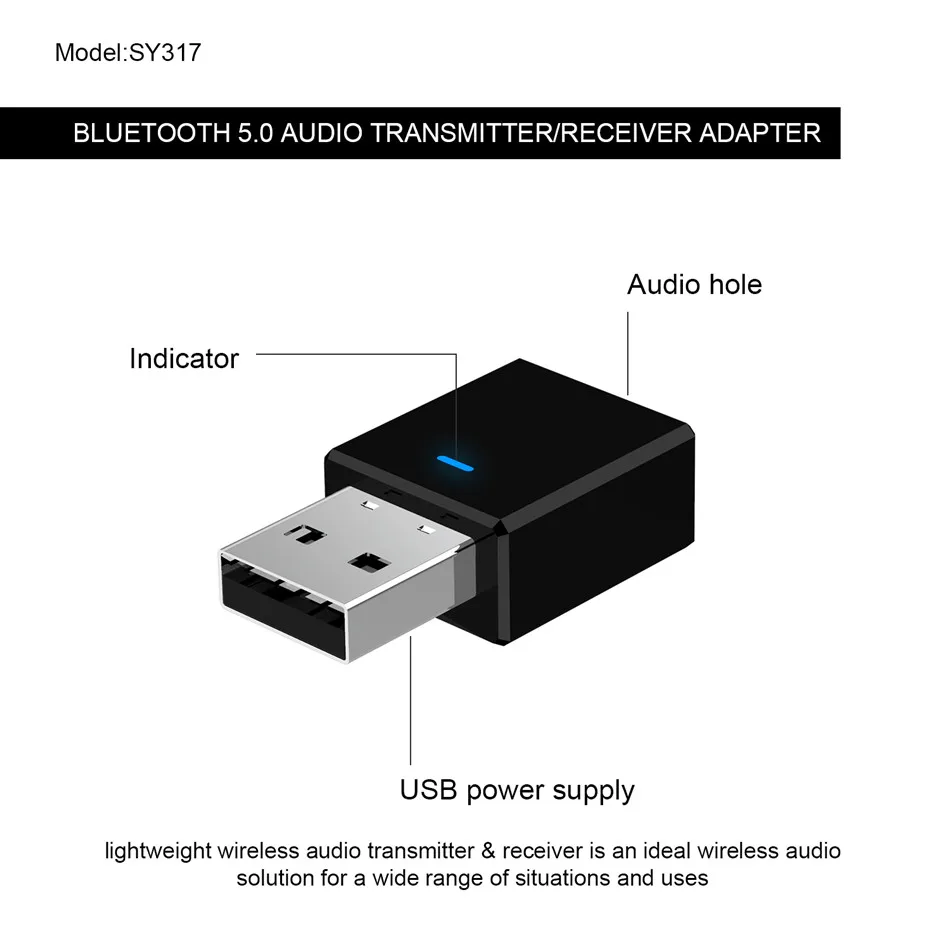 VIKEFON Bluetooth 5,0 приемник передатчик мини стерео Bluetooth AUX RCA USB 3,5 мм разъем аудио для ТВ ПК автомобильный комплект беспроводной адаптер
