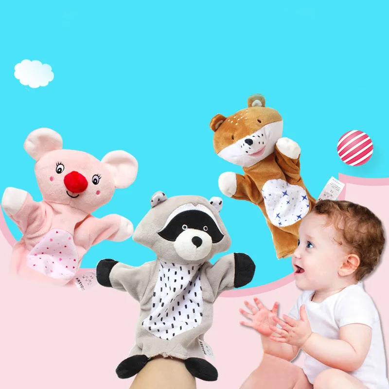 

Cartoon Animal Hand Puppets Plush Toy Lovely Kids Sleep Story Game Puppet Parent-Child Interaction Toy Puppet Dolls