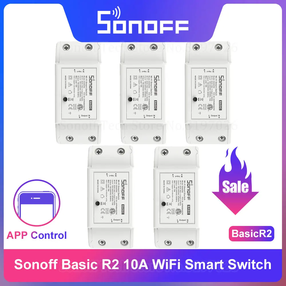 Itead Sonoff Basic R2 умный Wifi переключатель реле беспроводного управления прерыватель