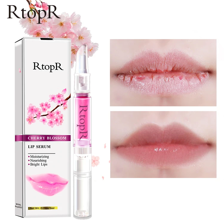 2pcs RtopR Sakura Lip Essence Anti-Dry Crack Exfoliating Repair Reduce Fine Lines Moisturizing Beauty Care 3ml | Красота и здоровье