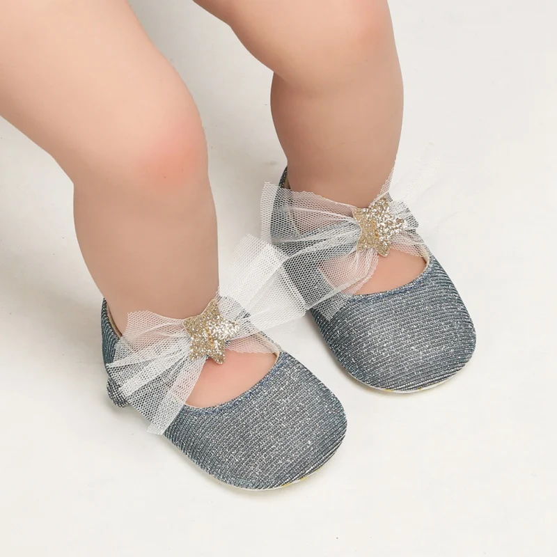 

Baby First Walkers New Toddler Girl Crib Shoes Newborn Baby star bowknot Soft Sole Prewalker Sneakers Shoes