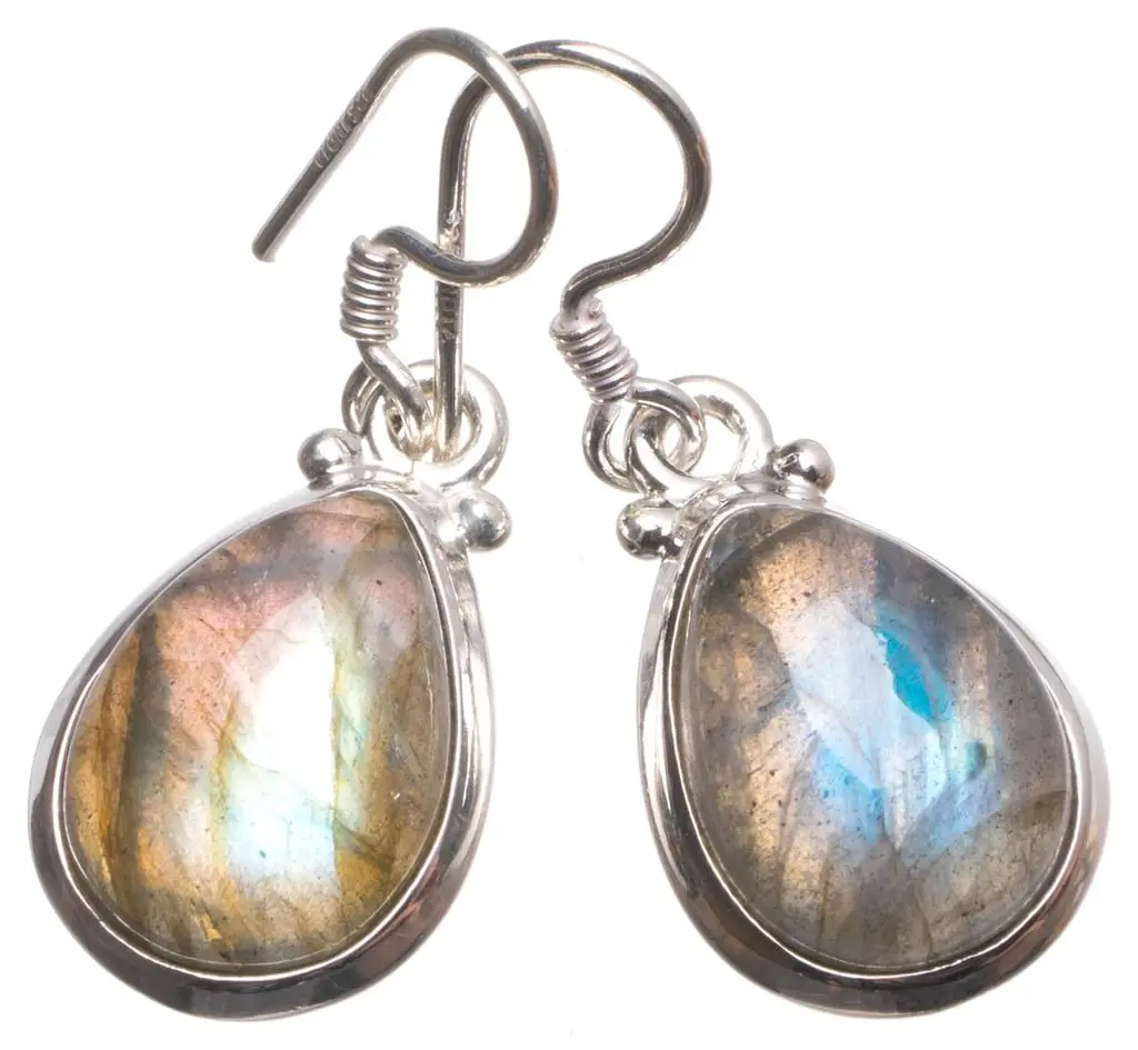 Серьги из стерлингового серебра 925 пробы ручной работы в стиле бохо с натуральным