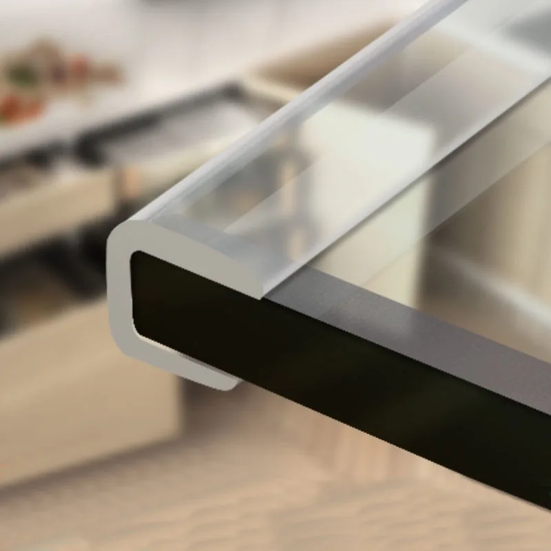 U образная уплотнительная лента резиновая прозрачная стеклянная окантовка