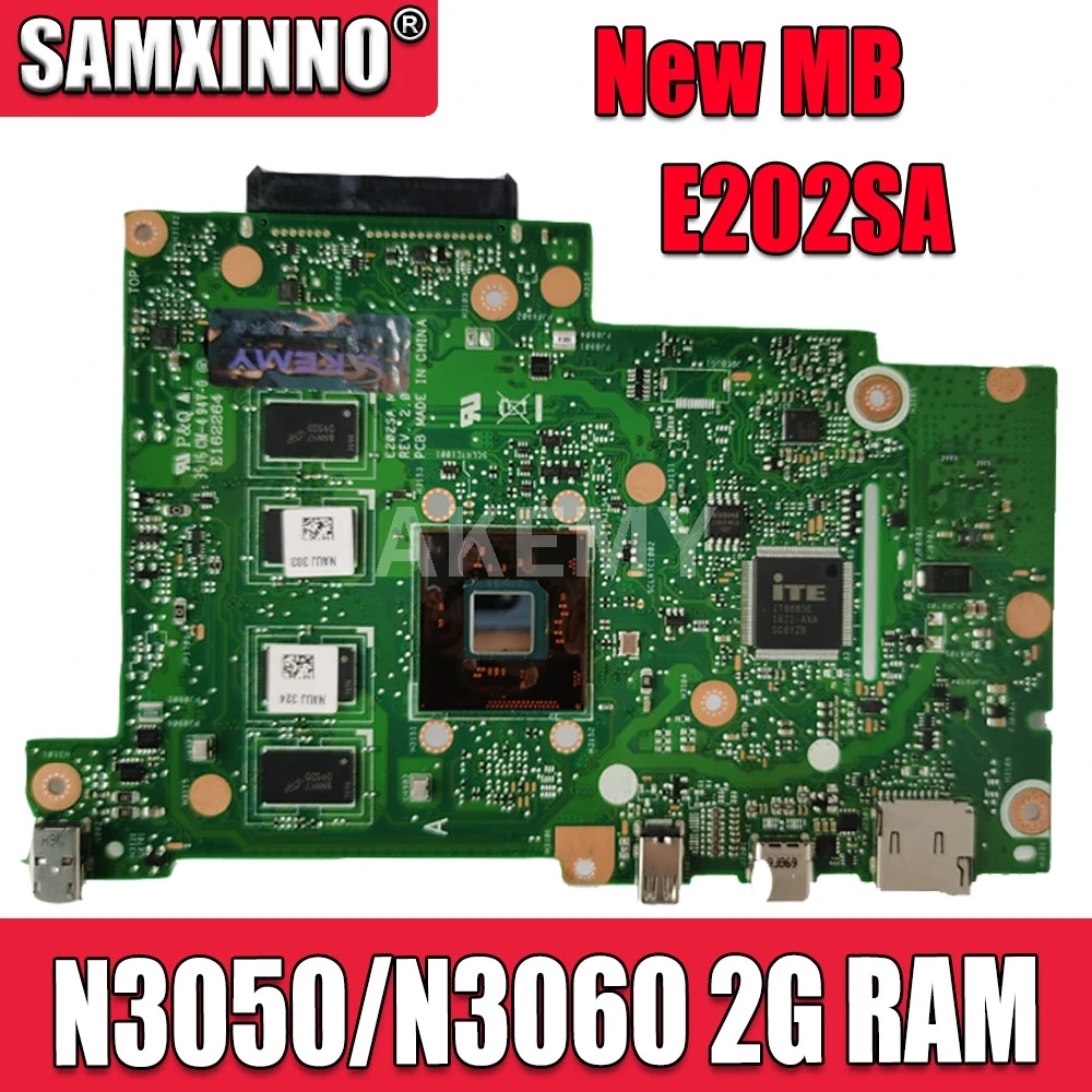 

Akemy New E202SA Mainboard for asus EeeBook E202S E202SA laptop motherboard N3050 N3060 CPU 2G RAM