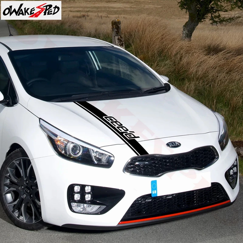 Для KIA Ceed спортивные полосы для автомобиля Стайлинг крышка двигателя