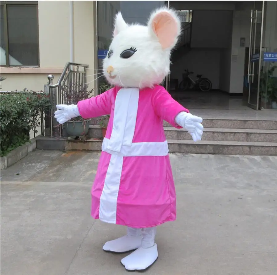 Костюм-талисман с длинной меховой мышью пушистые костюмы для косплея вечерние