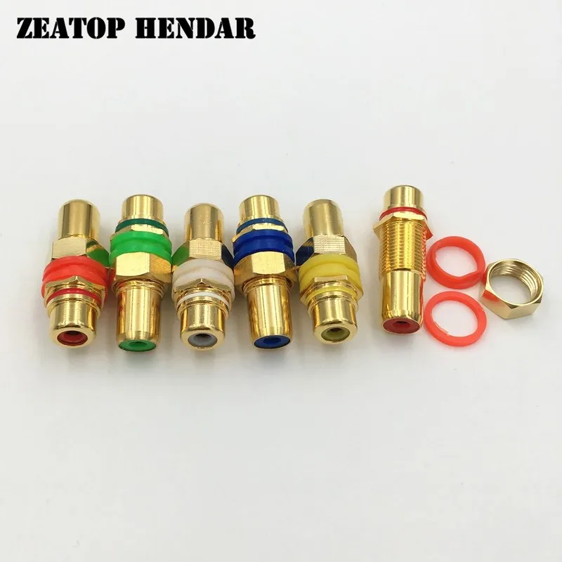 Позолоченный разъем RCA Мама мама 1 шт. Соединительный прямой F / с винтовой шайбой