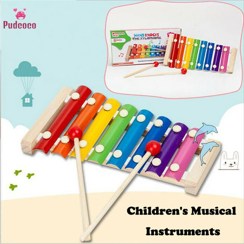 Pudcoco Kids Children's Musical Toys For Toddler Instruments Xylophone Educational Intelligence Developmental Wooden Gifts | Игрушки и