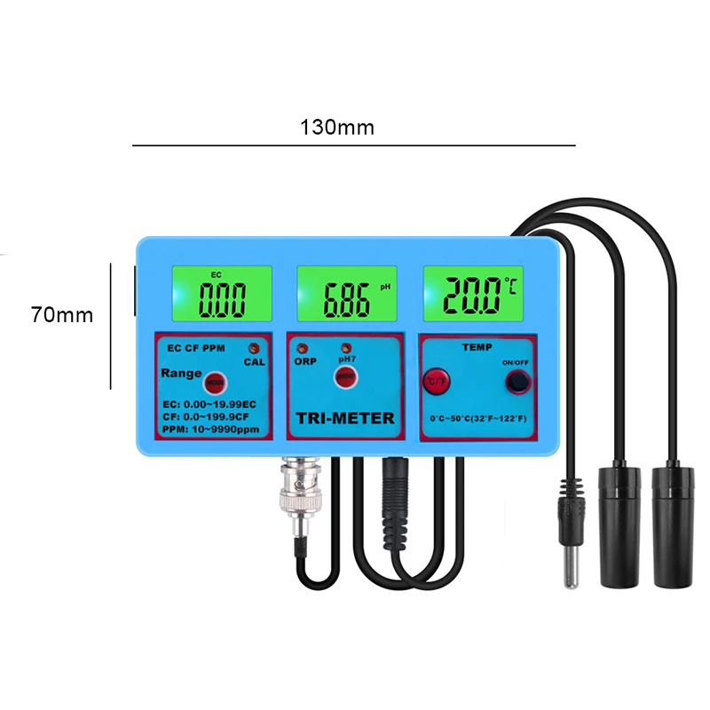 6 в 1 PH EC CF ORP TDS измеритель температуры монитор качества воды аквариум для
