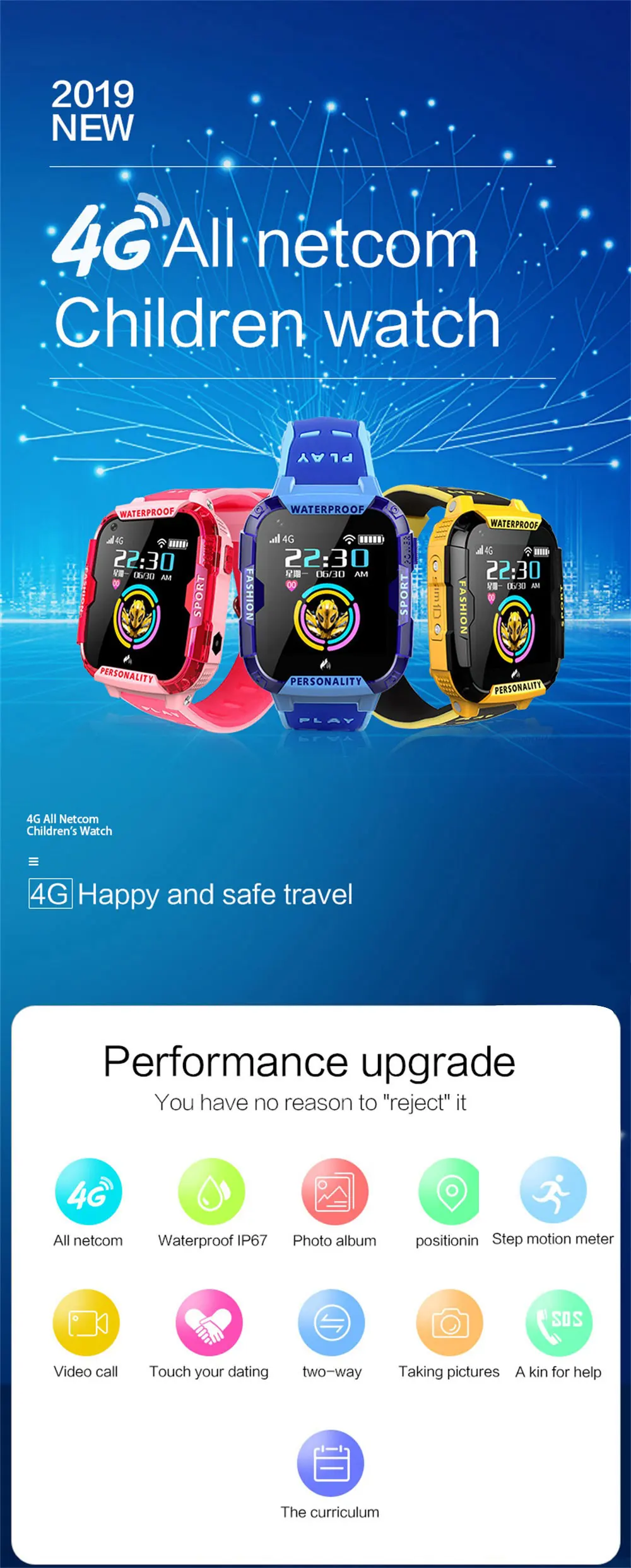 4G сеть Wifi gps SOS Смарт часы дети видео вызов IP67 Водонепроницаемый Будильник камера детские часы VS Q50 Q90