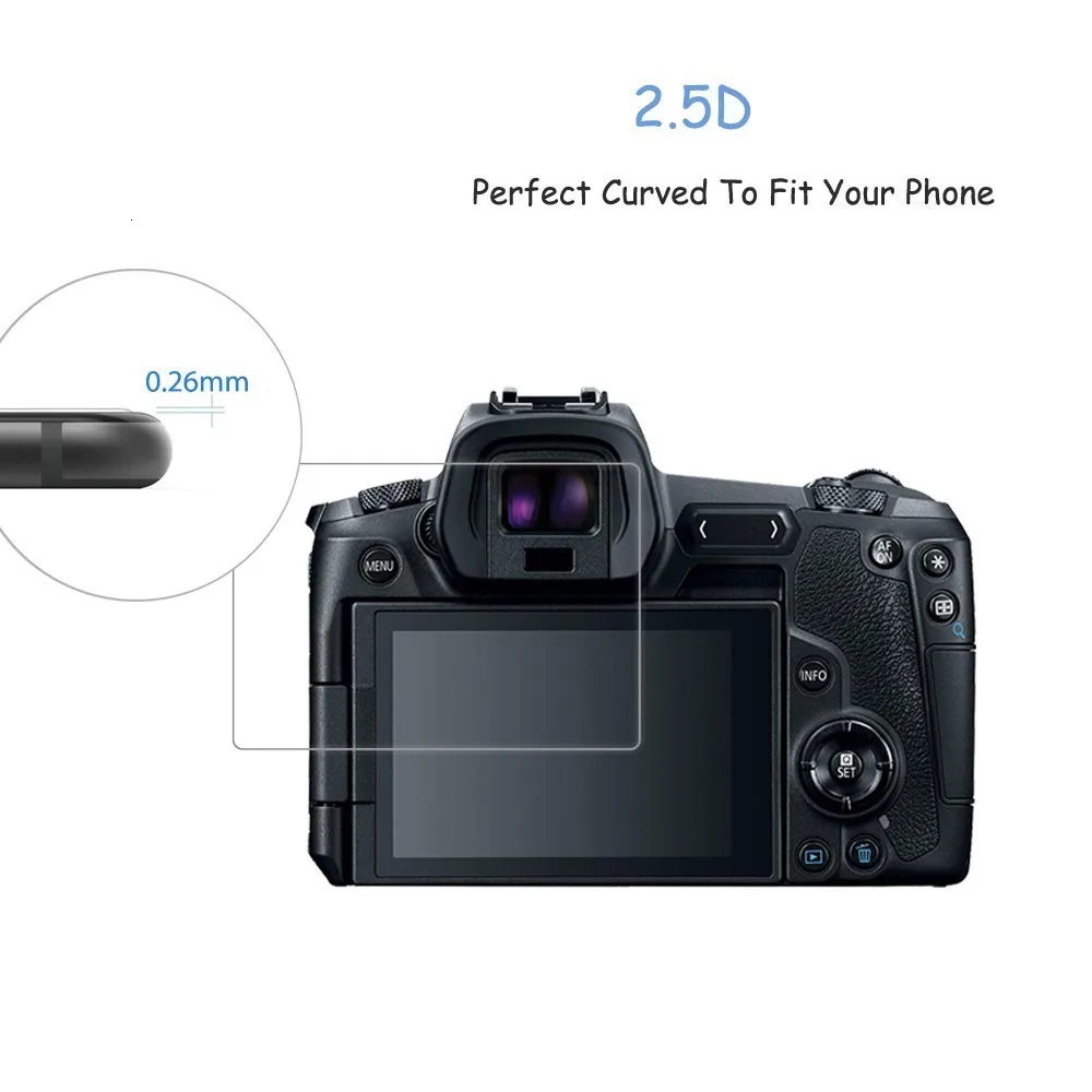 0,26 мм 2.5D 9H прозрачная защитная пленка из закаленного стекла для Canon EOS R 70D 77D 9000D 600D 80D 6D цифровая камера с защитой от царапин