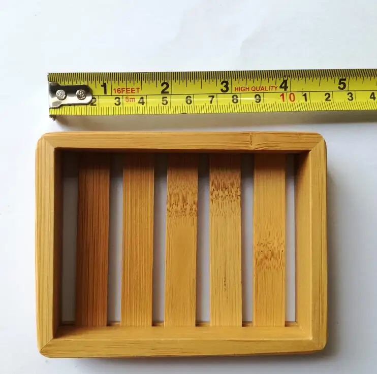 Бамбуковая подставка для мыла хранения натурального контейнер ванной душевой