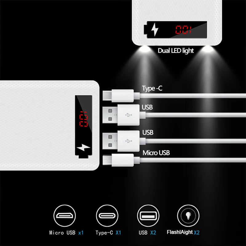 Новый чехол для аккумулятора 18650 коробка хранения 5 В двойной USB с цифровым