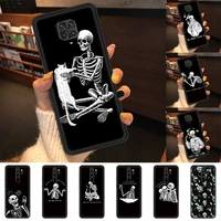 shockproof phone case for xiaomi redmi note 9s 9 10 8 pro 7 8t 9c 9a 8a 7a k40 6 6a soft cover tpu funda black cool skull coque