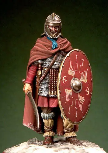 

New Unassembled 1/32 54mm ancient man stand 54mm (with shield ) Resin Figure Unpainted Model Kit