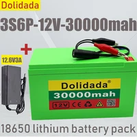 new 12v 30ah 18650 lithium battery pack 3s6p built in high current 20a bms for sprayers carts electric vehicle batteriecharger