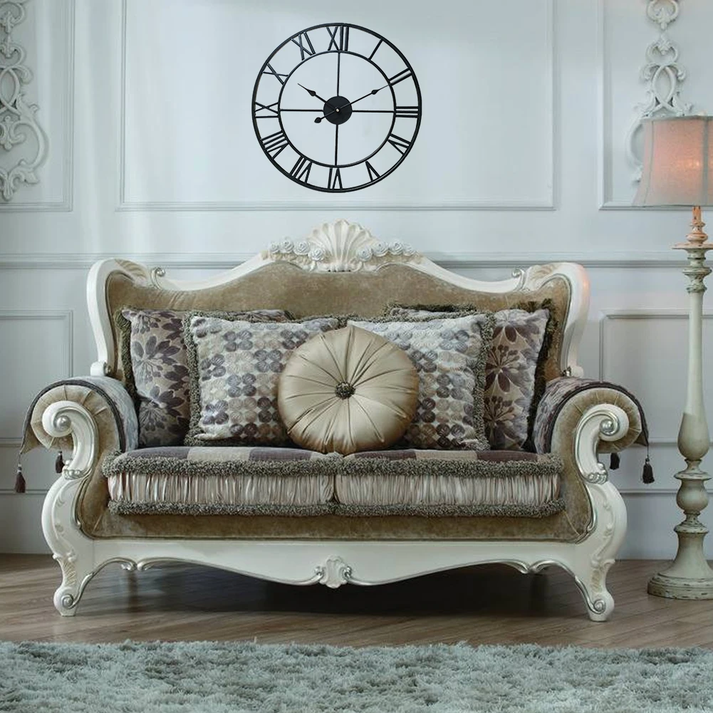 

Atmospheric Simple Retro Metal Wrought Iron Clock Wall Clock Modern Design Living Room Cafe Quiet Decoration Quartz Clock