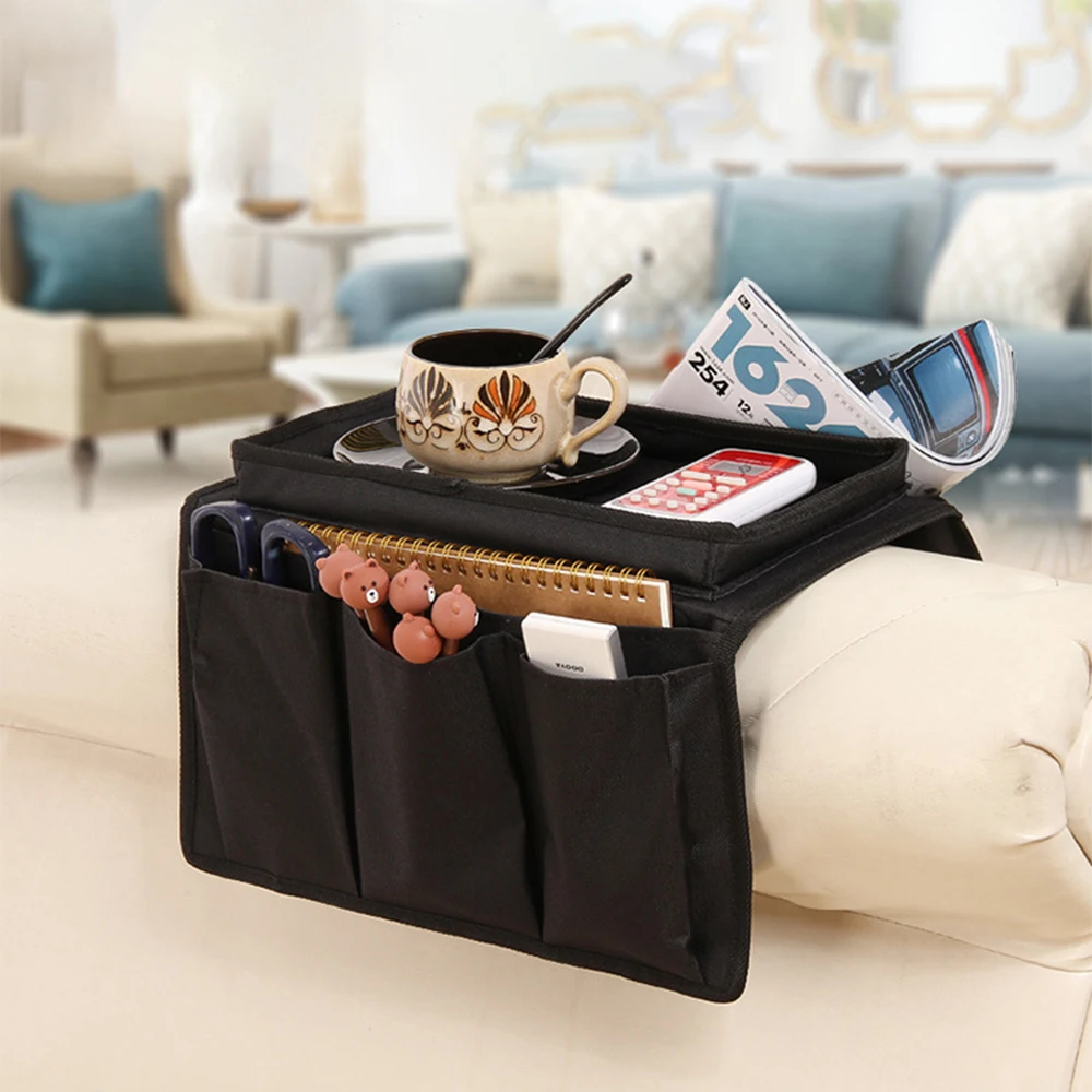 

Sofa Armrest Organizer Remote Controllers Armchair Hanging Storage Bag with 4 Pockets Armrest for Sofa Tv Remote Controllers
