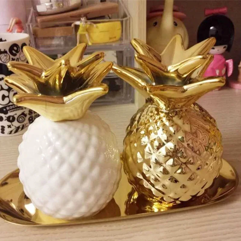 

Скандинавская Роскошная скульптура в виде ананаса, аксессуары для украшения дома, современная керамическая копилка, статуэтка для комнаты,...