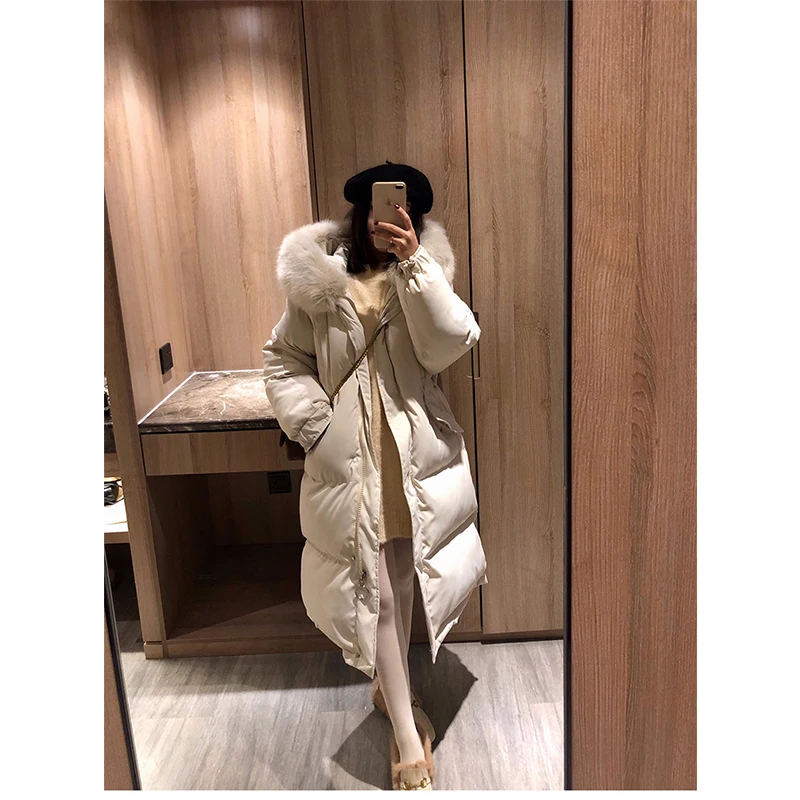 

Fur Collar coat Women's down jacket Women's mid-Length down jacket Warm Coat for Women High Quality Hooded Jacket Hot AA-555