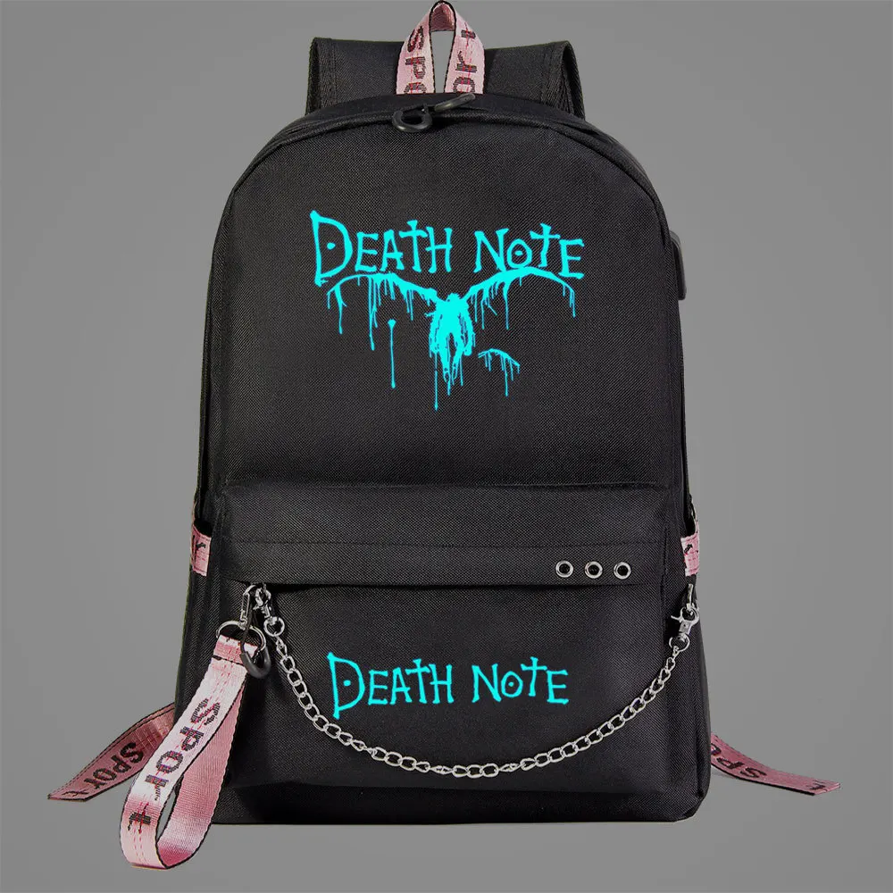 Светящийся рюкзак с аниме Death Note школьные ранцы для подростков и детей дорожные