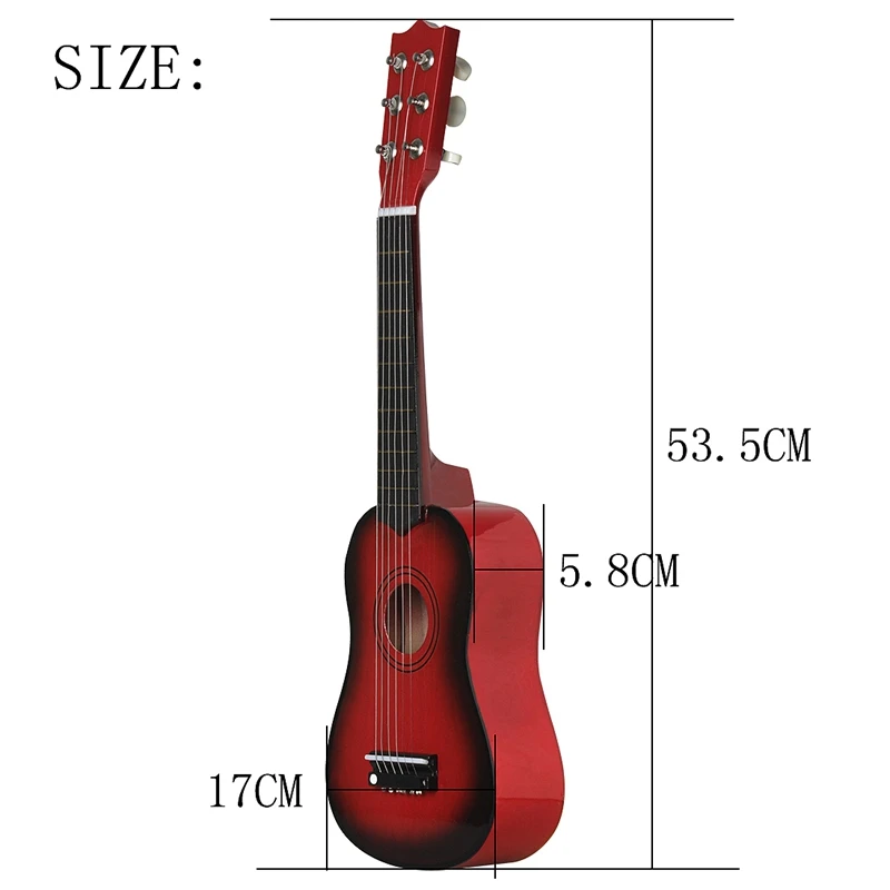 

21 Inch 6 Strings Small Mini Guitar Basswood Guitar with Pick Strings Musical Instruments Toy for Children Kids Gift