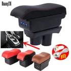 Для Peugeot 301 подлокотник для Citroen c-elysee автомобильный подлокотник 2013 2014 2015 2016 модифицированные детали интерьера ящик для хранения USB светодиодный