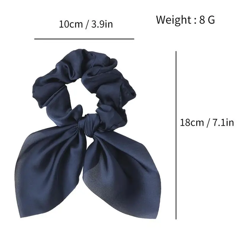 Элегантные атласные резинки для волос цветные завязываемые в виде кроличьих