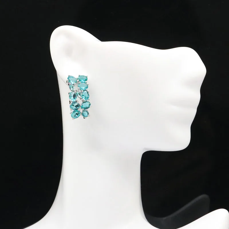 22x10 мм Романтический создан Аквамарин Танзанит подарок для сестры Серебряные