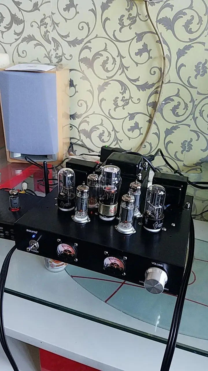 HiFi 6H8C Push 6p1 вакуумный ламповый усилитель односторонний стерео усилитель мощности VU метр ламповый усилитель 6.8вт ×2