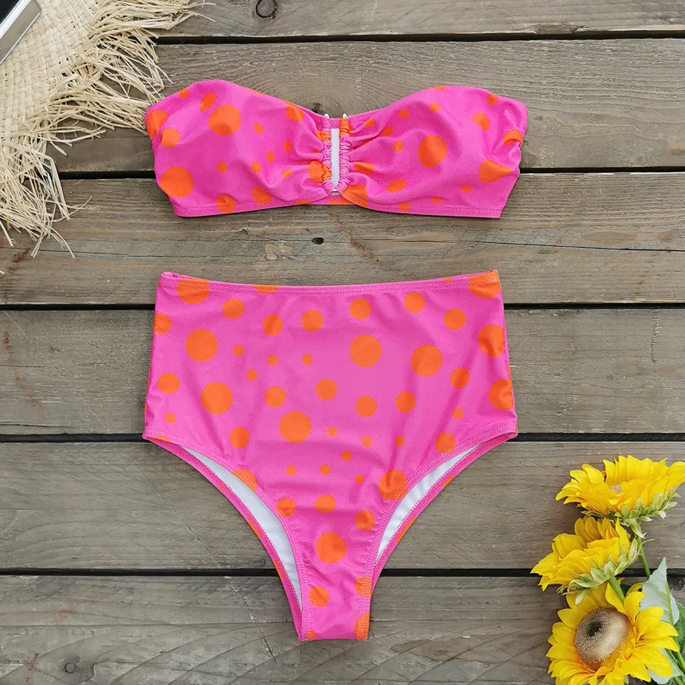 

2021bikini split detachable long sleeve swimsuit women's sexy high waist tuck